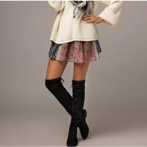 Thigh high knee boots velvet 8.5